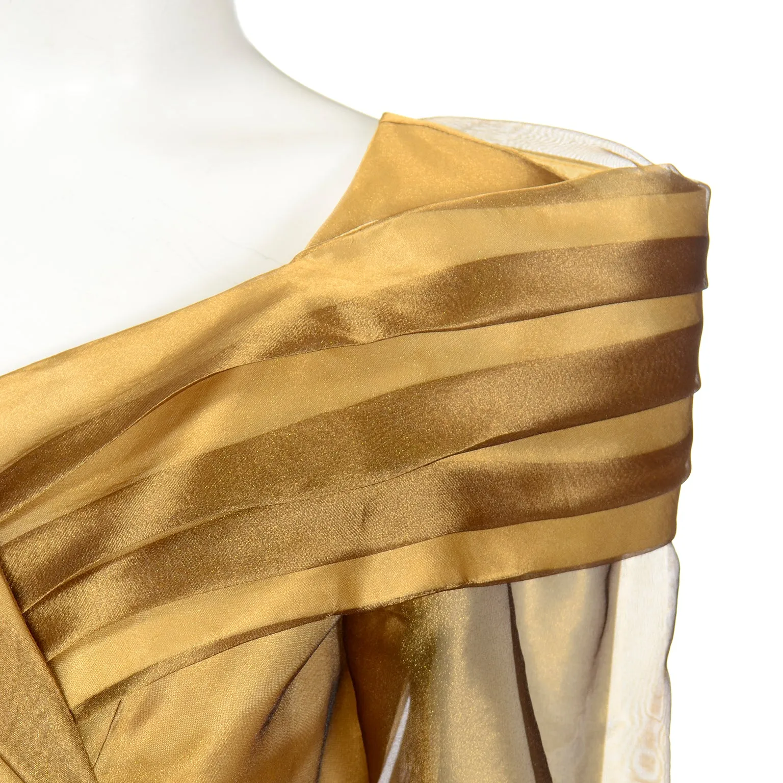 1980s Alex Top Gold Evening Statement Blouse