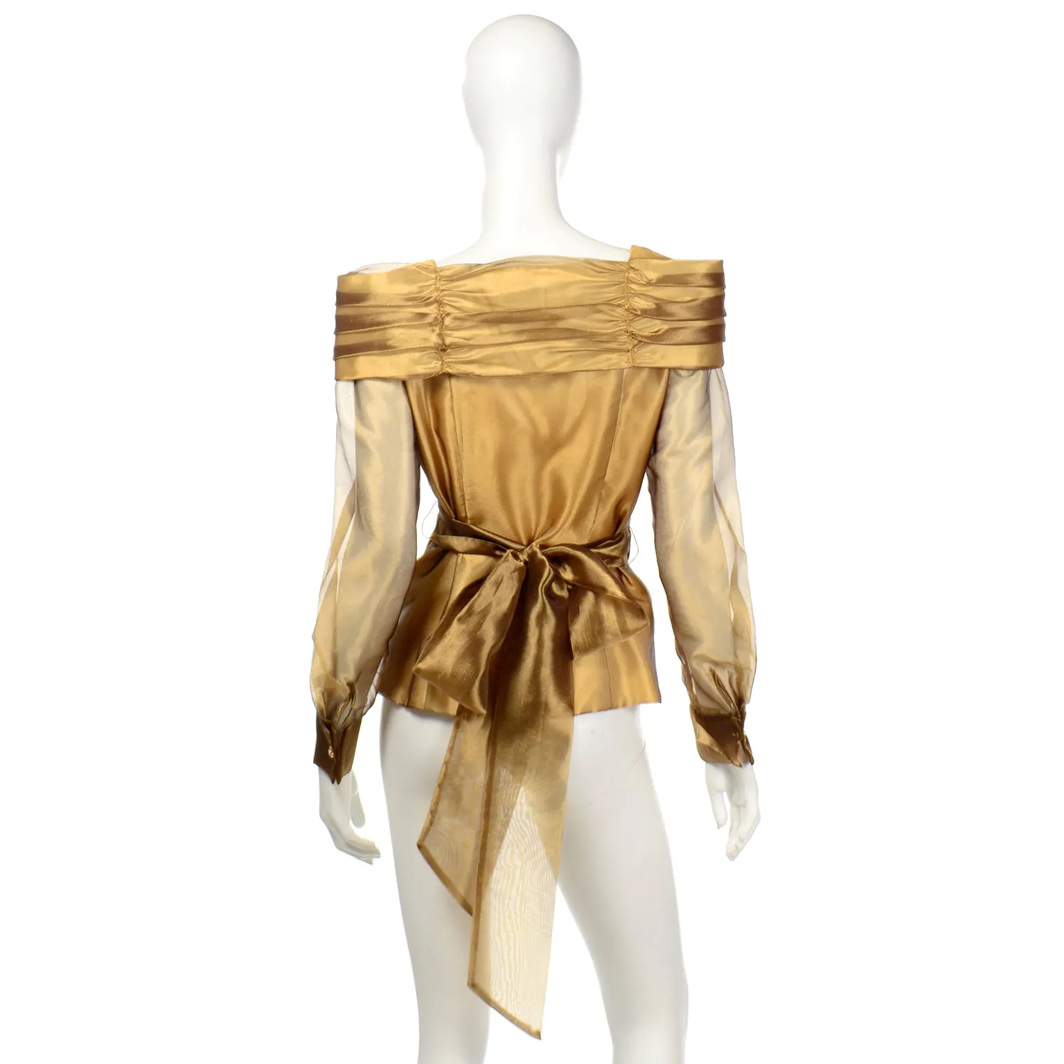 1980s Alex Top Gold Evening Statement Blouse