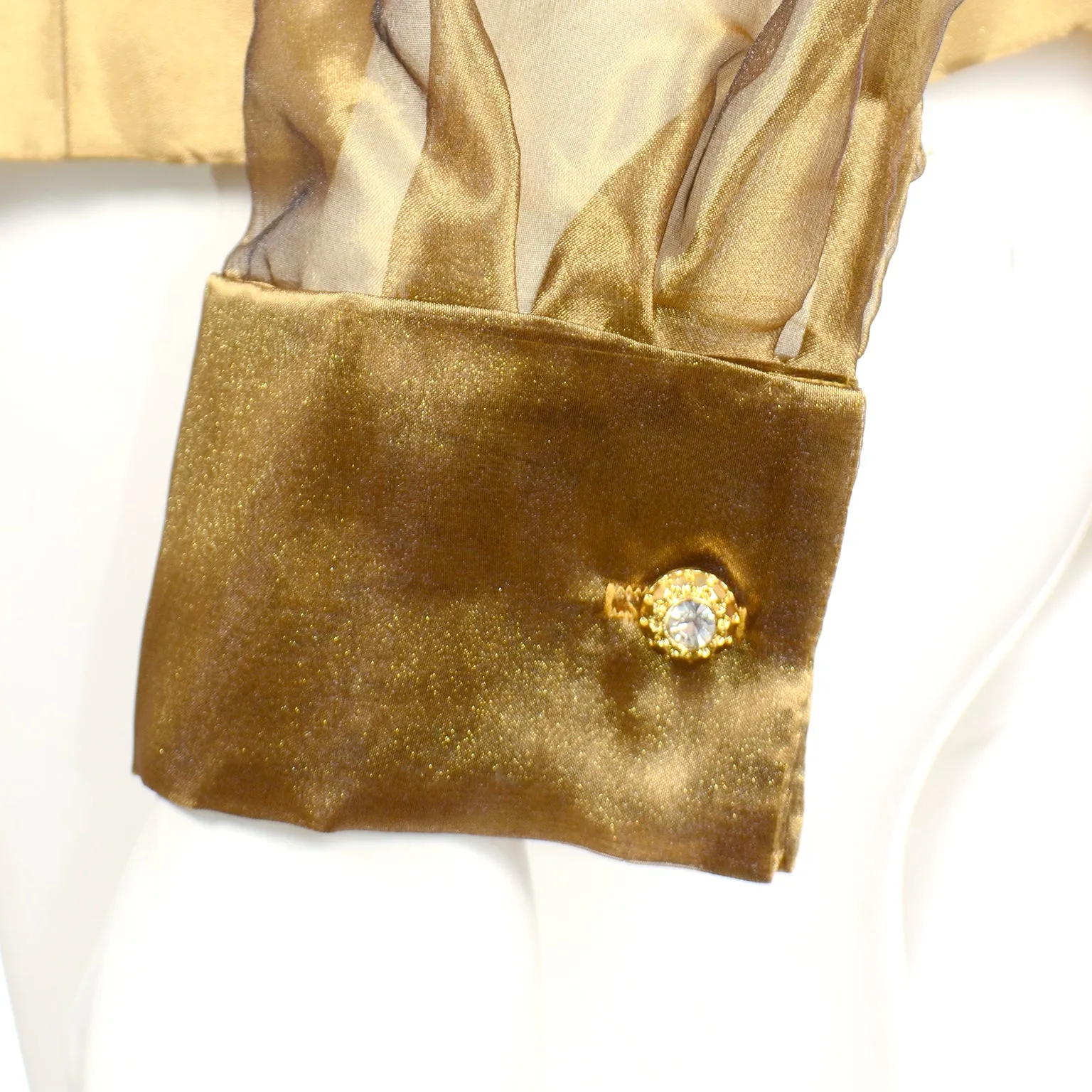 1980s Alex Top Gold Evening Statement Blouse