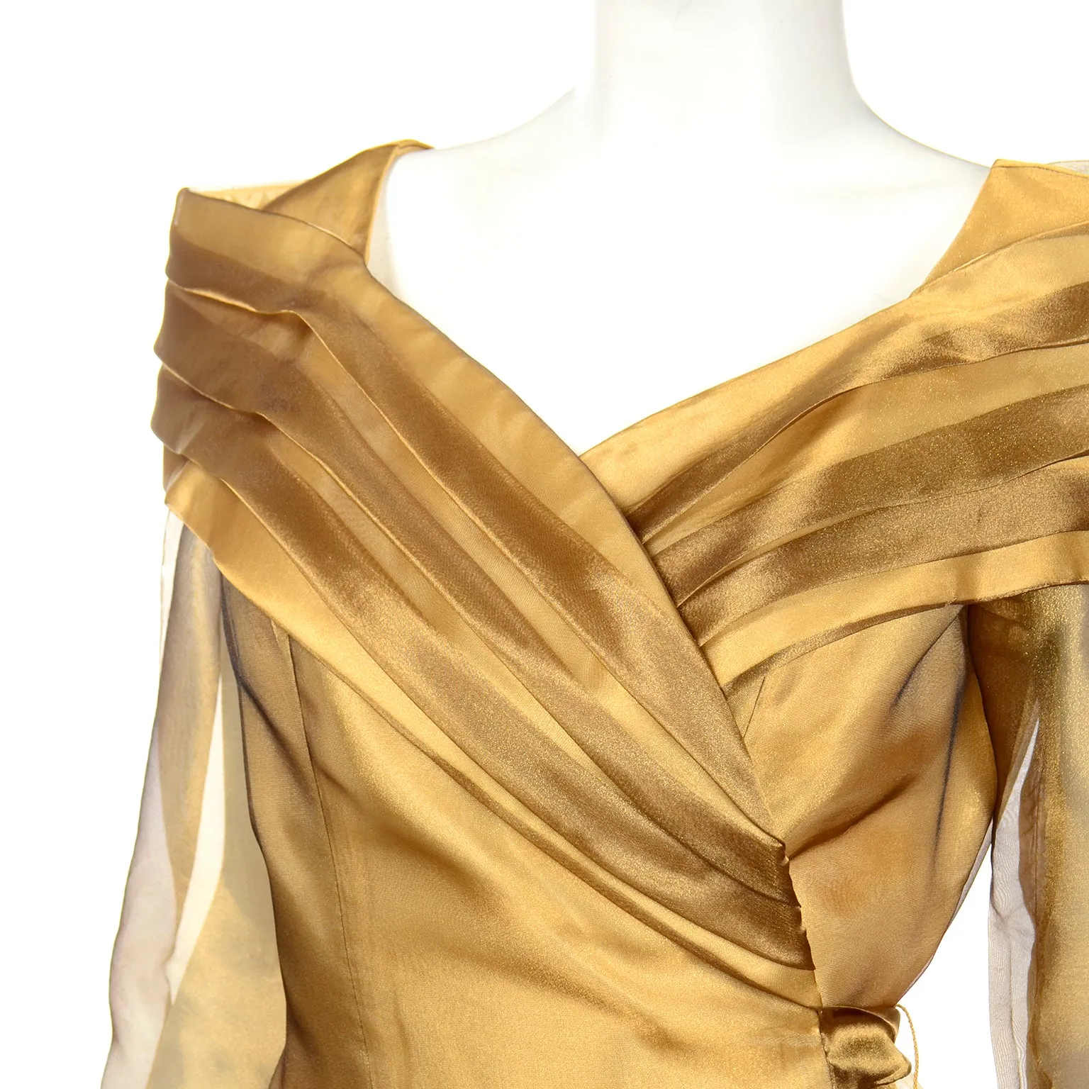 1980s Alex Top Gold Evening Statement Blouse
