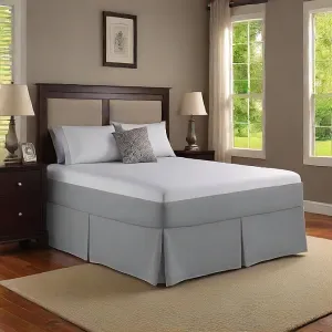 22 Inches Drop Bed Skirt Solid Silver Egyptian Cotton 1000TC