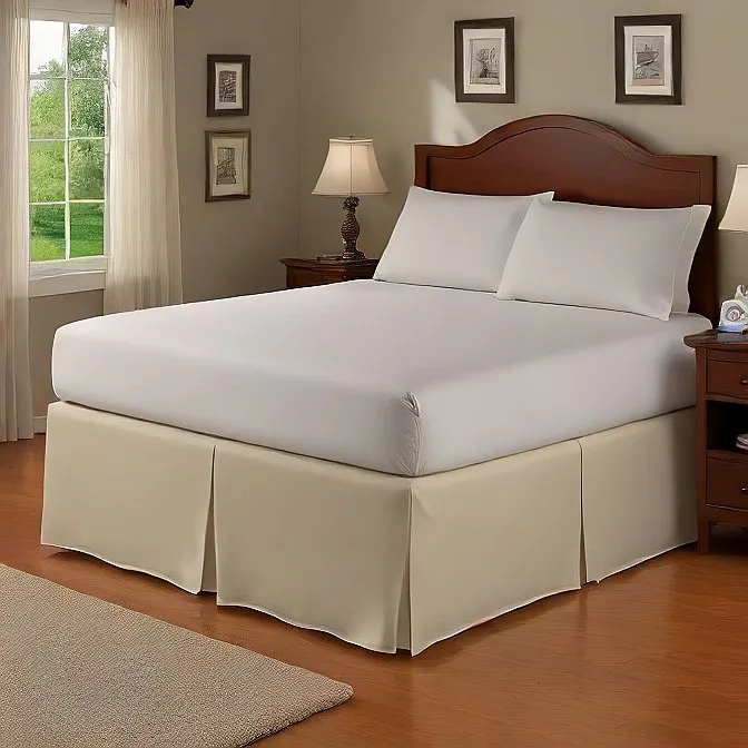 23" Inches Drop Bed Skirt Solid Ivory Egyptian Cotton 1000TC
