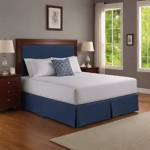 24" Inches Drop Bed Skirt Navy Blue Egyptian Cotton 1000TC