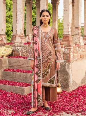 3 PIECE - PRINTED LAWN SUIT - ELEGANT MOCA