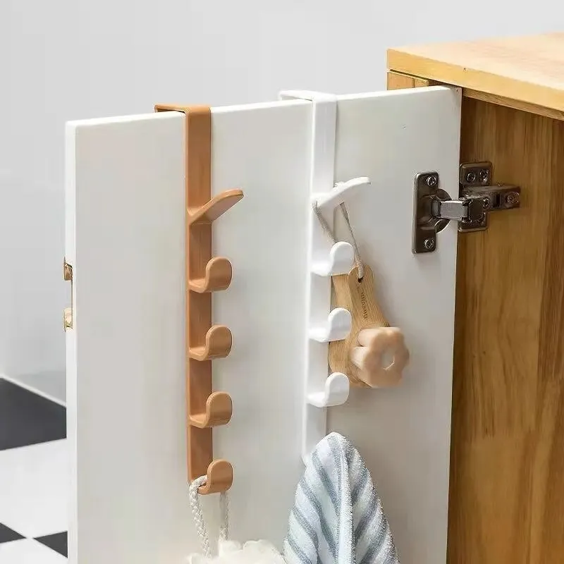 5 Segment Portable Coat Hook Multifunctional Free Punching Seamless Door Towel Hook