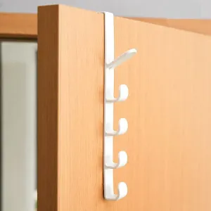 5 Segment Portable Coat Hook Multifunctional Free Punching Seamless Door Towel Hook