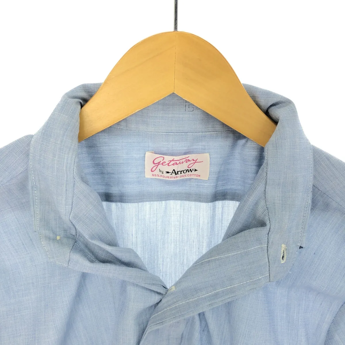 70'S Arrow Button-down short-sleeve polycotton shirt, men's L, vintage / eaa441576