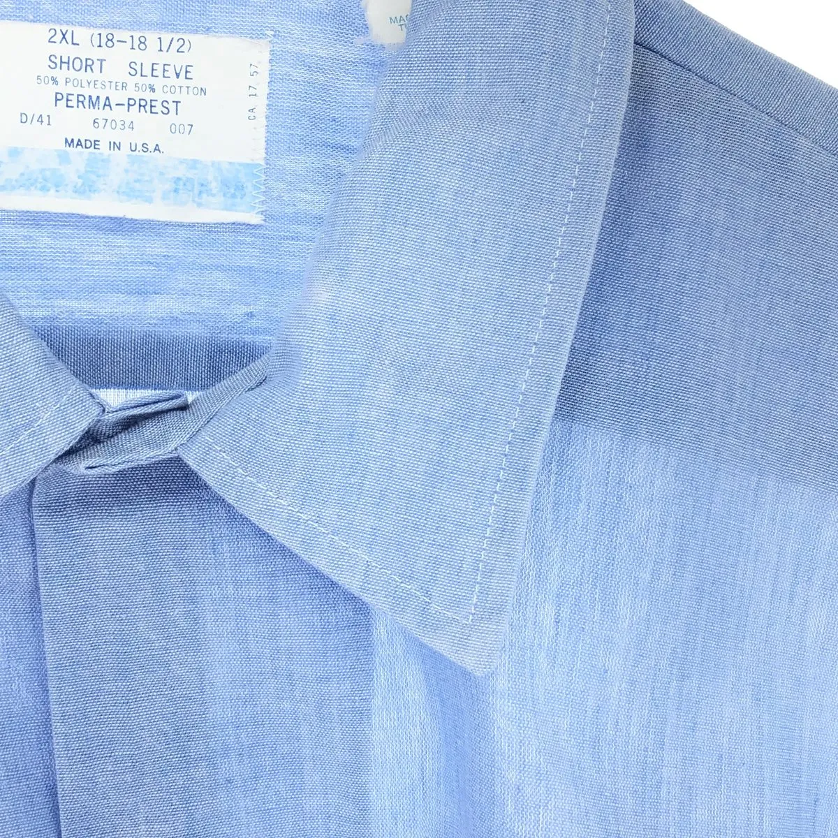 70s~ PERMA-PREST SHORT SLEEVE work shirt, made in USA, men's XXL, vintage /eaa460121