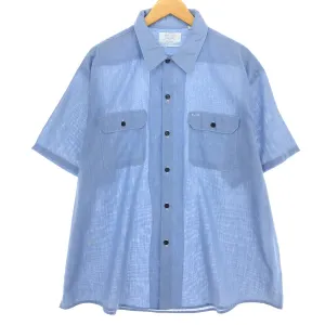 70s~ PERMA-PREST SHORT SLEEVE work shirt, made in USA, men's XXL, vintage /eaa460121