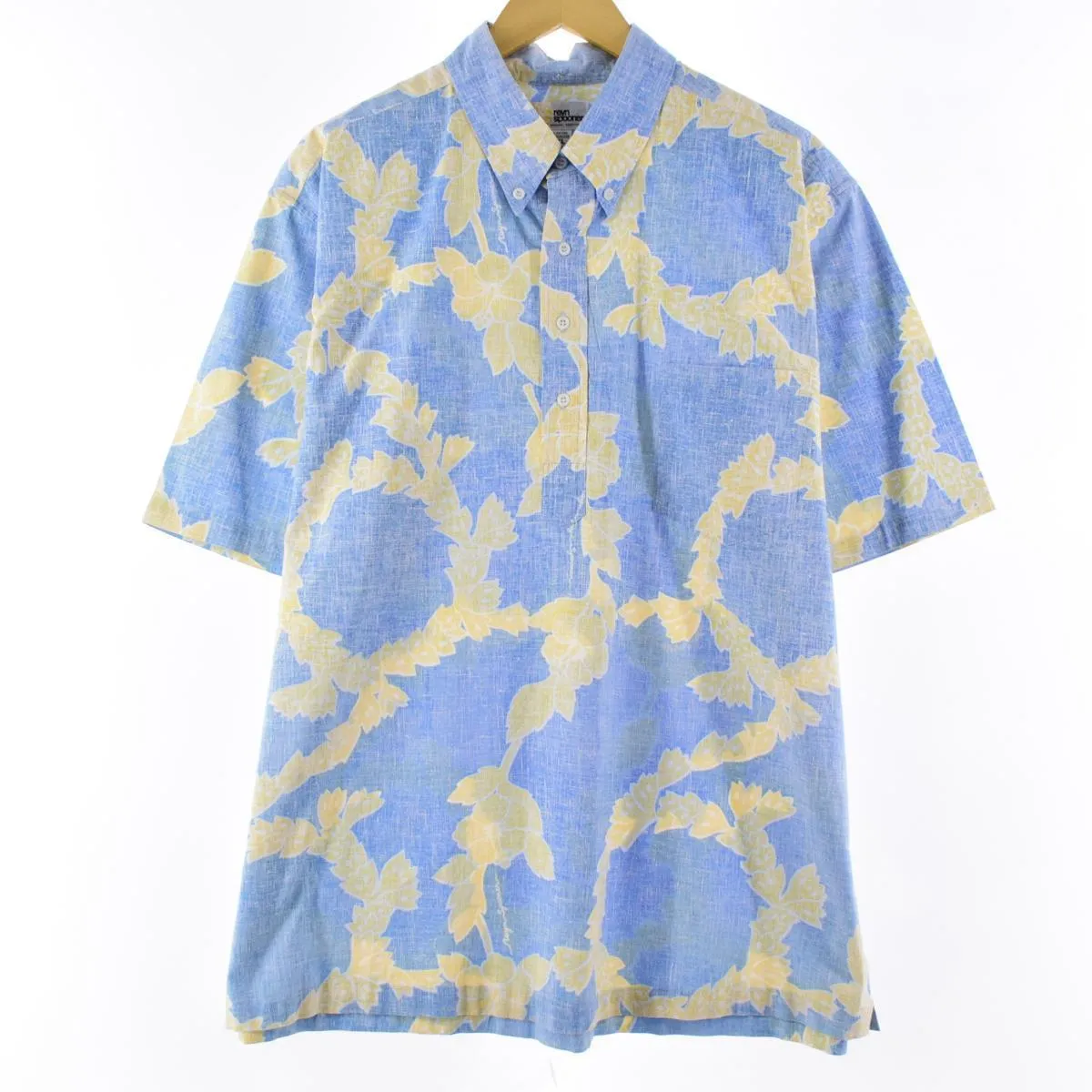 80'S Reyn Spooner Gold Tag Nude Tag All-Over Print Pullover Button-Down Hawaiian Aloha Shirt Made in Hawaii Men's XL /eaa266794