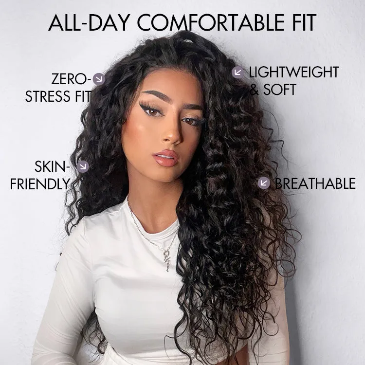 AiryFit Scalp Care Wigs | Effortless Water Wave Snugfit Glueless 5x5 Closure Pre-Cut Lace Curly Wig