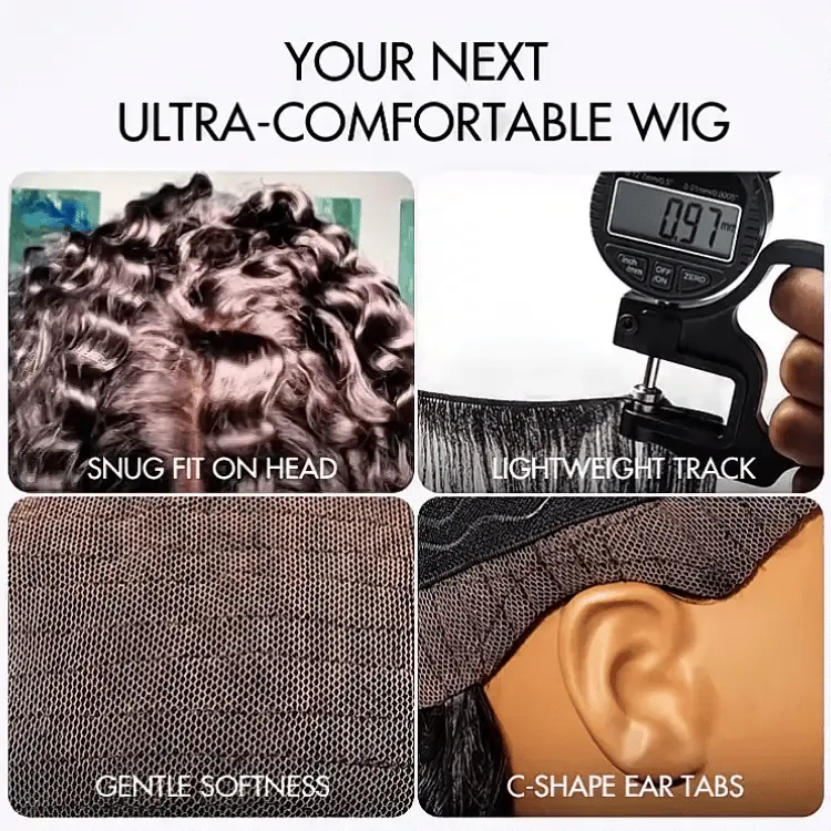 AiryFit Scalp Care Wigs | Effortless Water Wave Snugfit Glueless 5x5 Closure Pre-Cut Lace Curly Wig