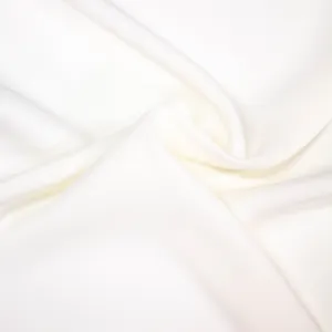 Alis Off White Viscose Polyester Crepe Semi Satin