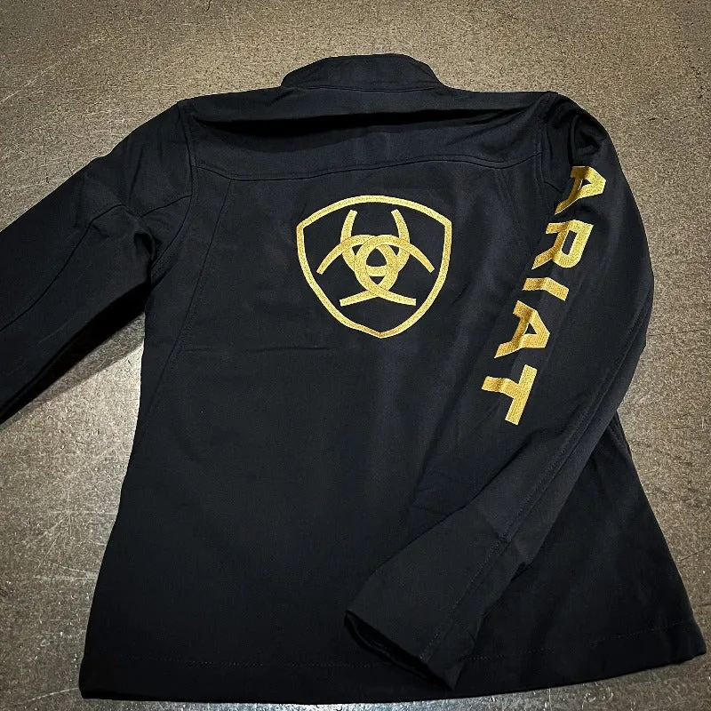 Ariat Women's Classic Team Softshell Brand Jacket, Black/Gold
