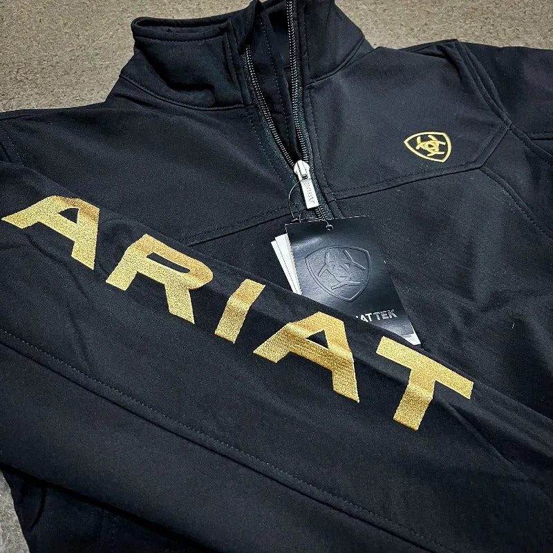 Ariat Women's Classic Team Softshell Brand Jacket, Black/Gold