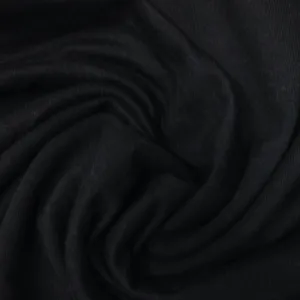 Black Bamboo Stretch French Terry Fabric - 290 GSM - Knit in the USA