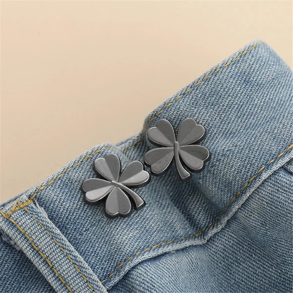 Bowknot Button Adjuster: Stylish Waistband Tightener for Pants and Skirts