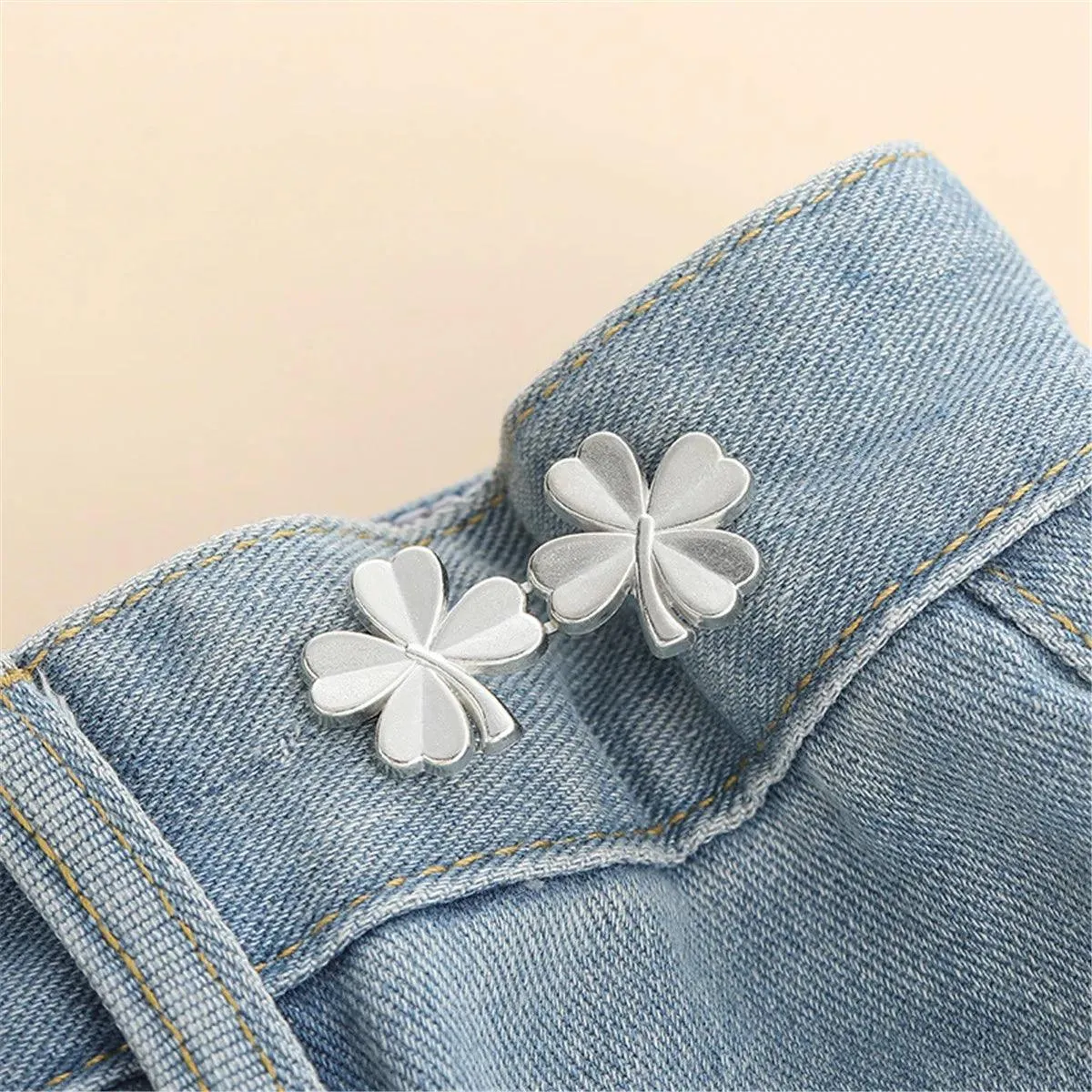 Bowknot Button Adjuster: Stylish Waistband Tightener for Pants and Skirts