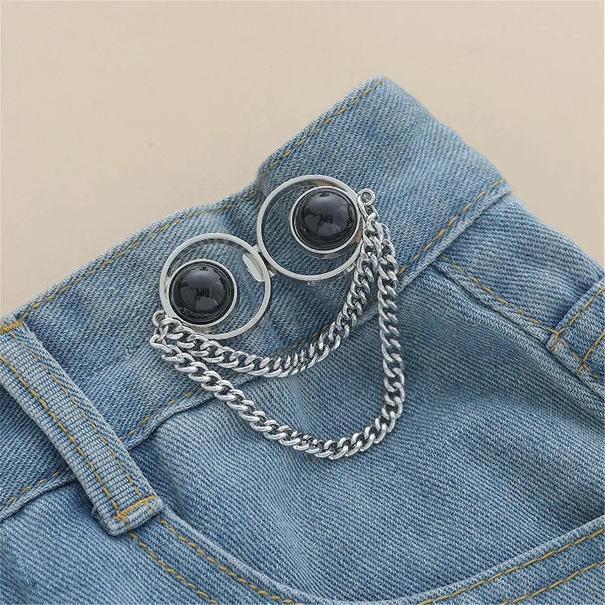 Bowknot Button Adjuster: Stylish Waistband Tightener for Pants and Skirts