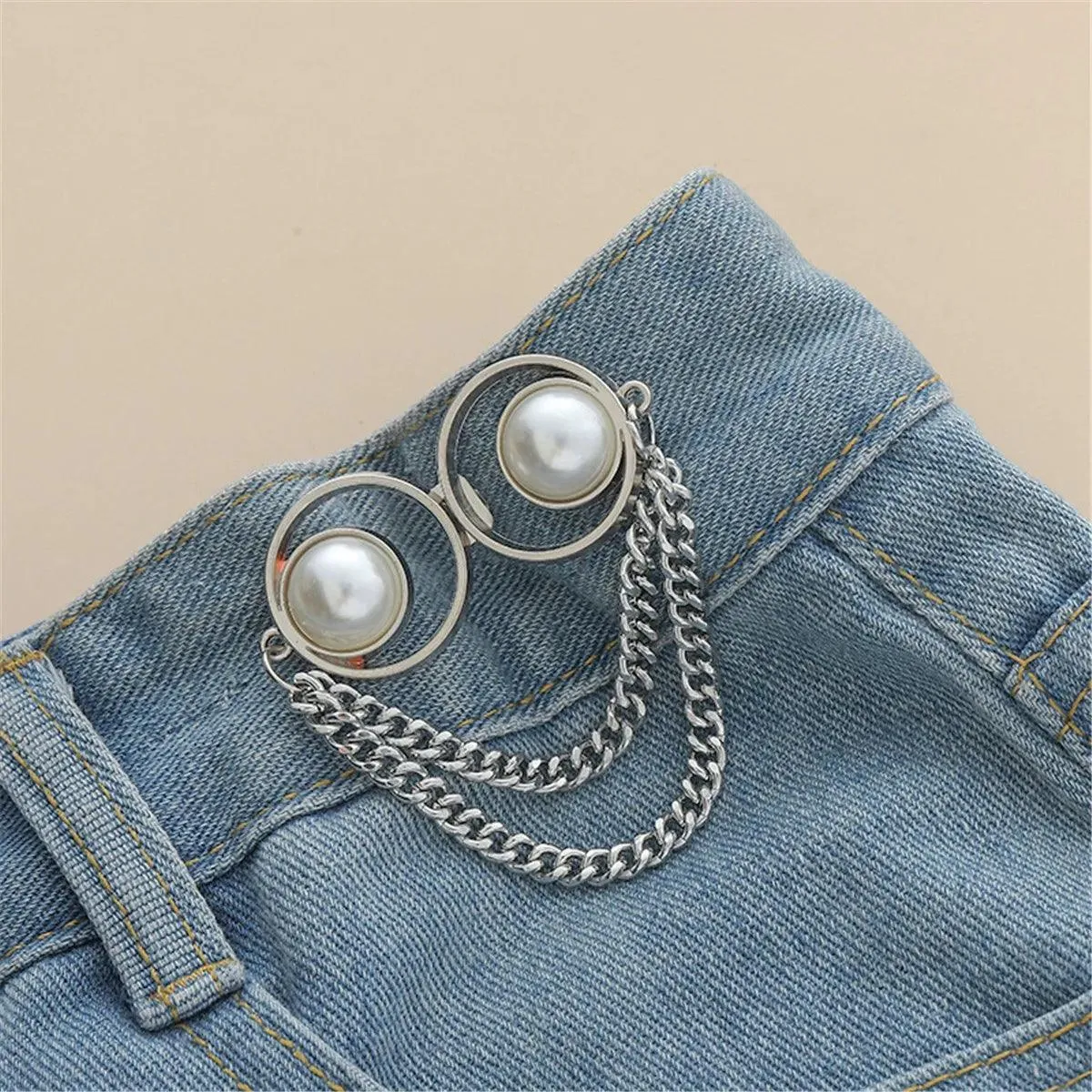Bowknot Button Adjuster: Stylish Waistband Tightener for Pants and Skirts