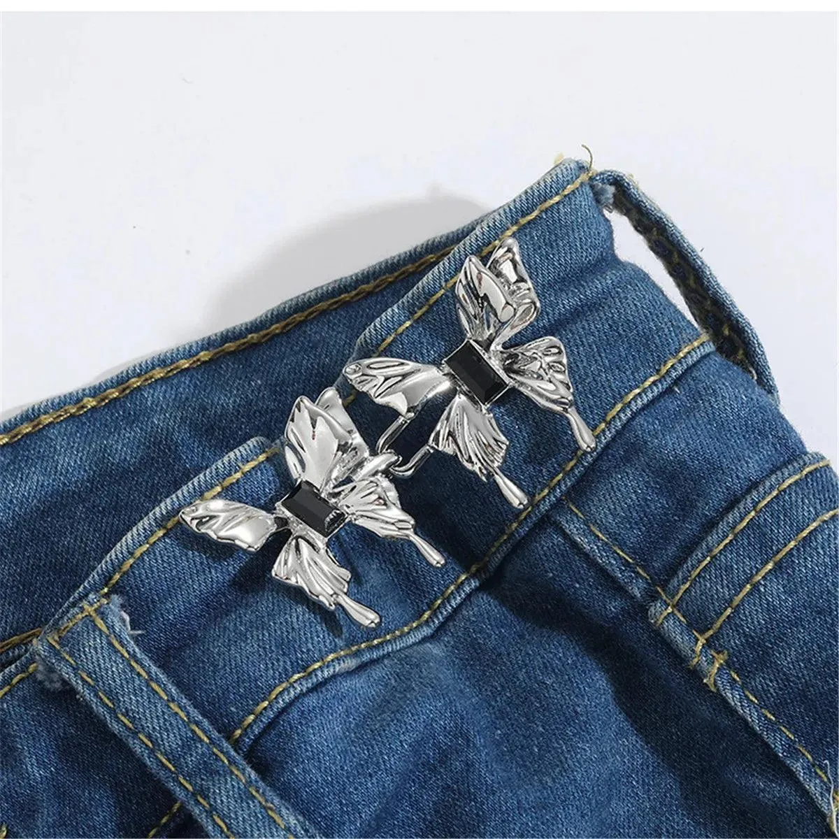 Bowknot Button Adjuster: Stylish Waistband Tightener for Pants and Skirts