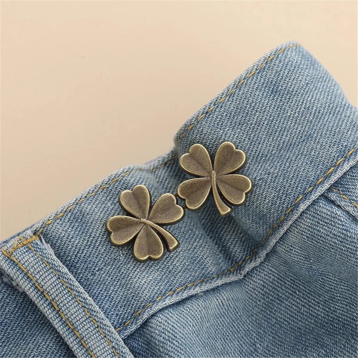 Bowknot Button Adjuster: Stylish Waistband Tightener for Pants and Skirts