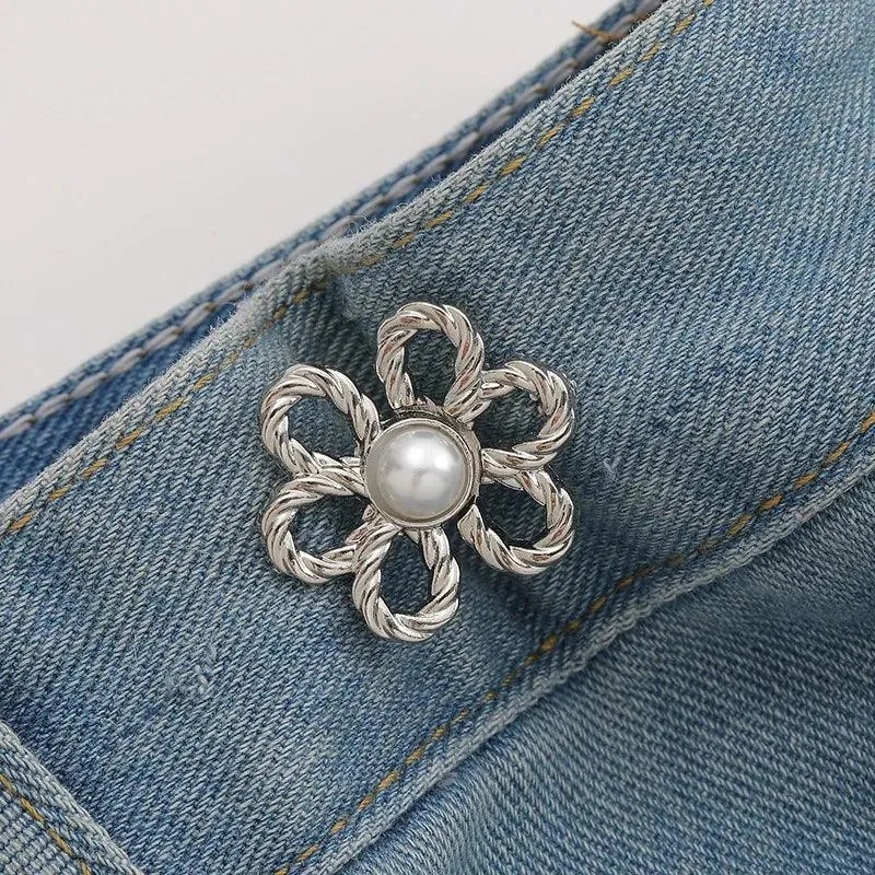 Bowknot Button Adjuster: Stylish Waistband Tightener for Pants and Skirts