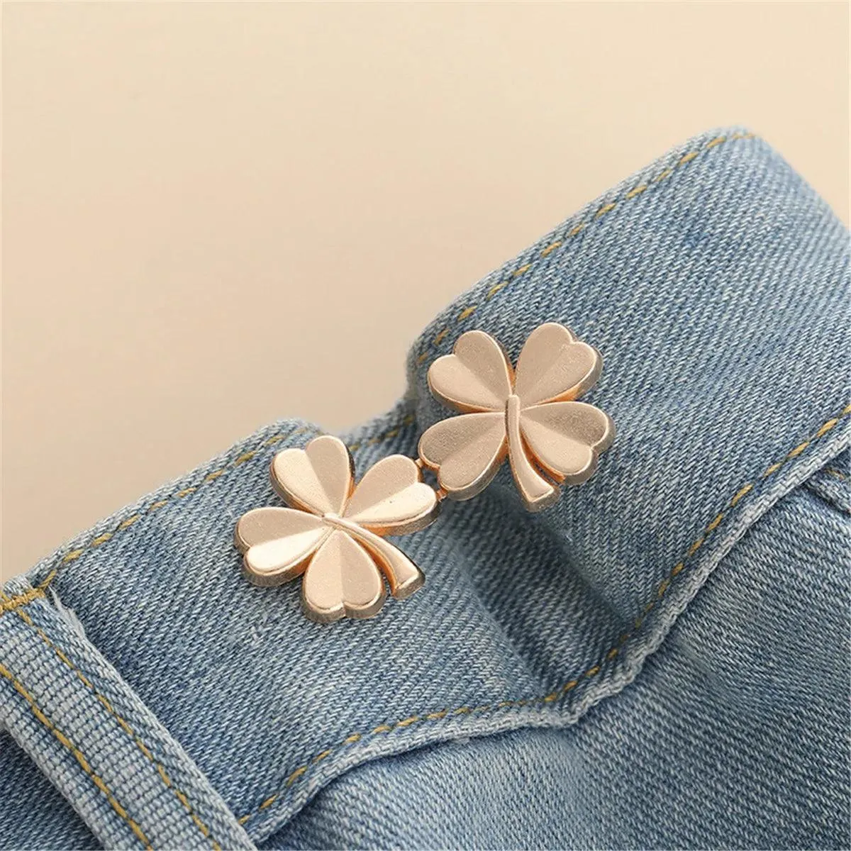 Bowknot Button Adjuster: Stylish Waistband Tightener for Pants and Skirts