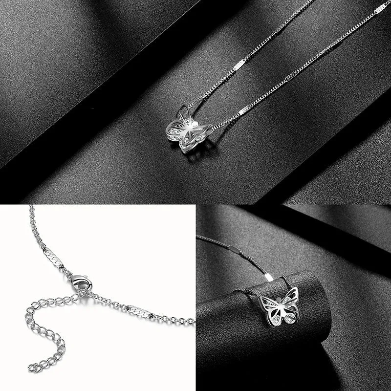 Butterfly Necklace for Women Girls Gift Jewelry Stainless Steel
