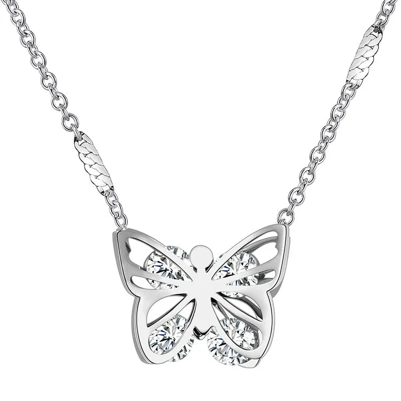 Butterfly Necklace for Women Girls Gift Jewelry Stainless Steel