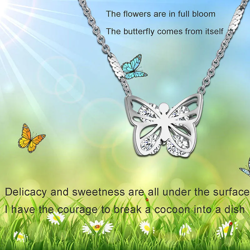 Butterfly Necklace for Women Girls Gift Jewelry Stainless Steel