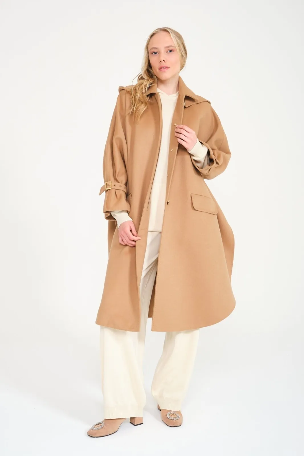Camel Long Wool Coat