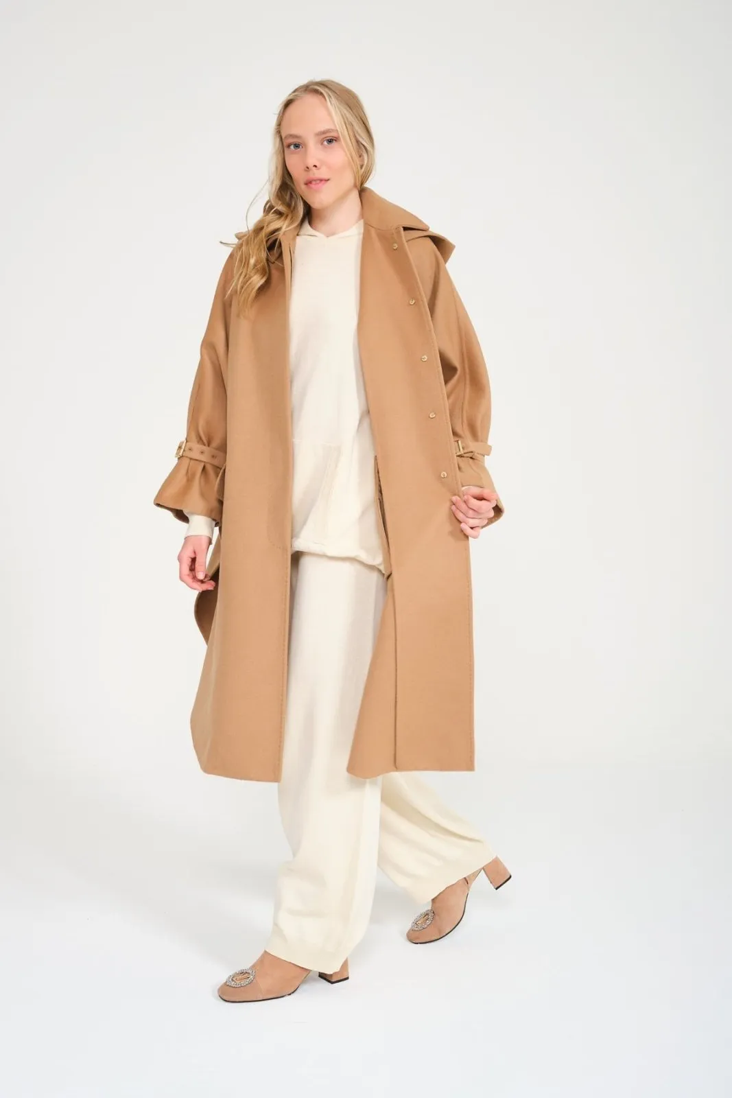Camel Long Wool Coat