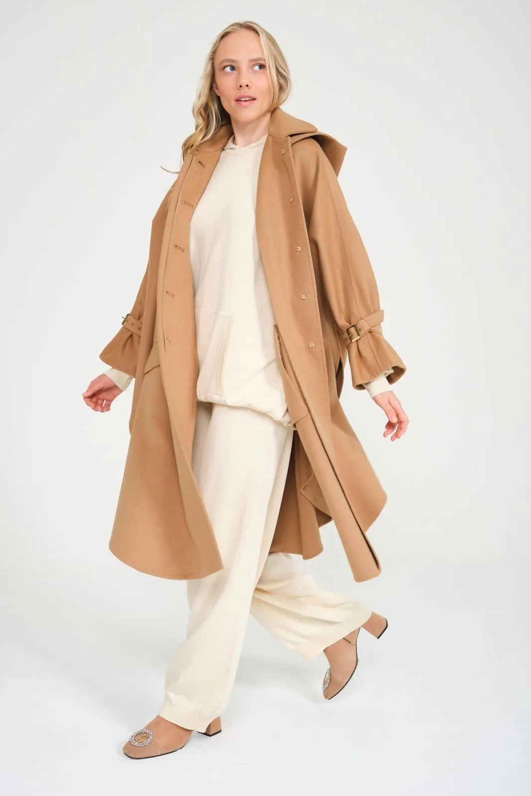 Camel Long Wool Coat