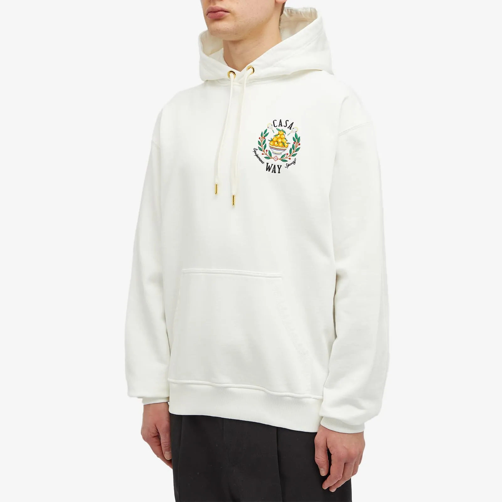 Casablanca Casa Way Embroidered Hoodie, white
