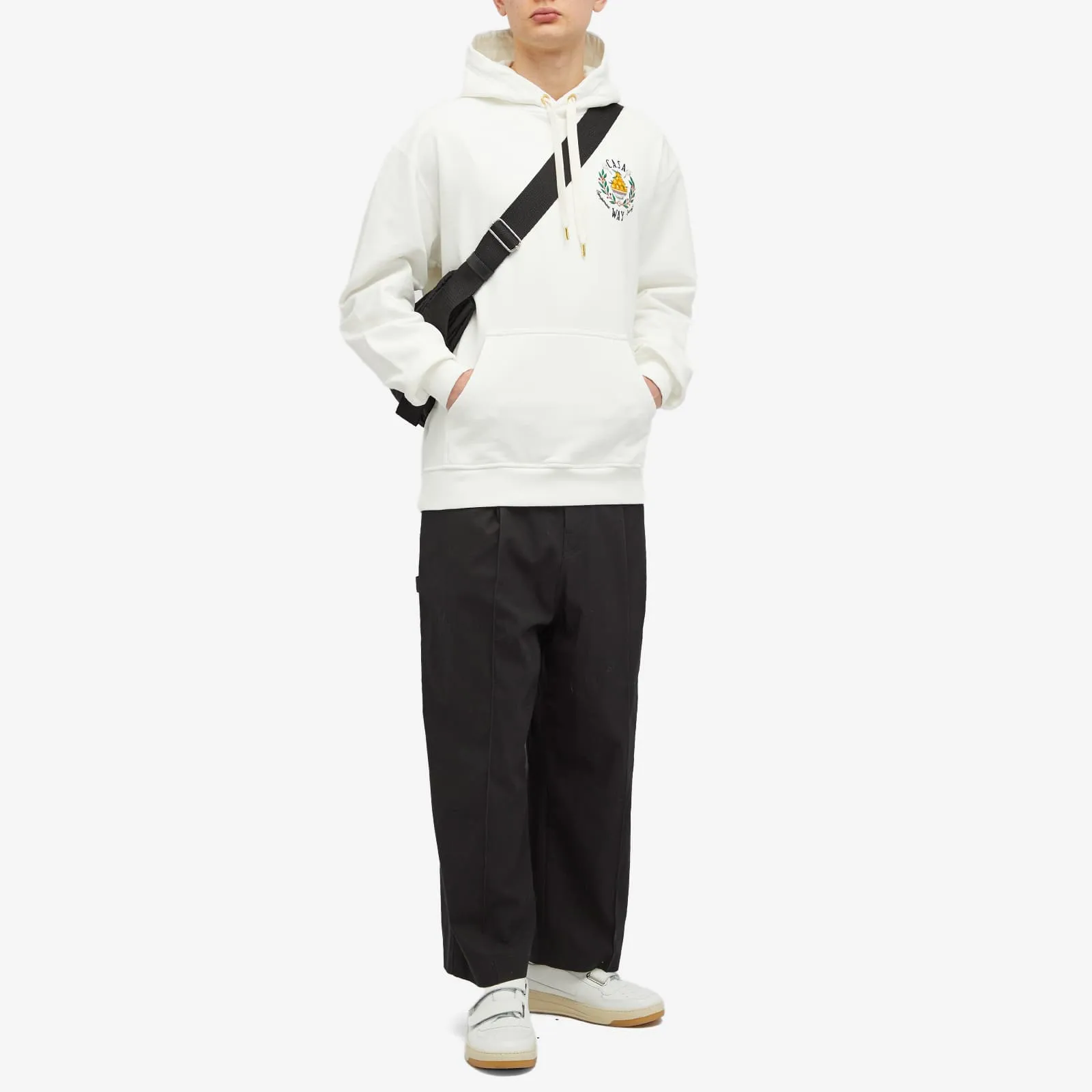 Casablanca Casa Way Embroidered Hoodie, white