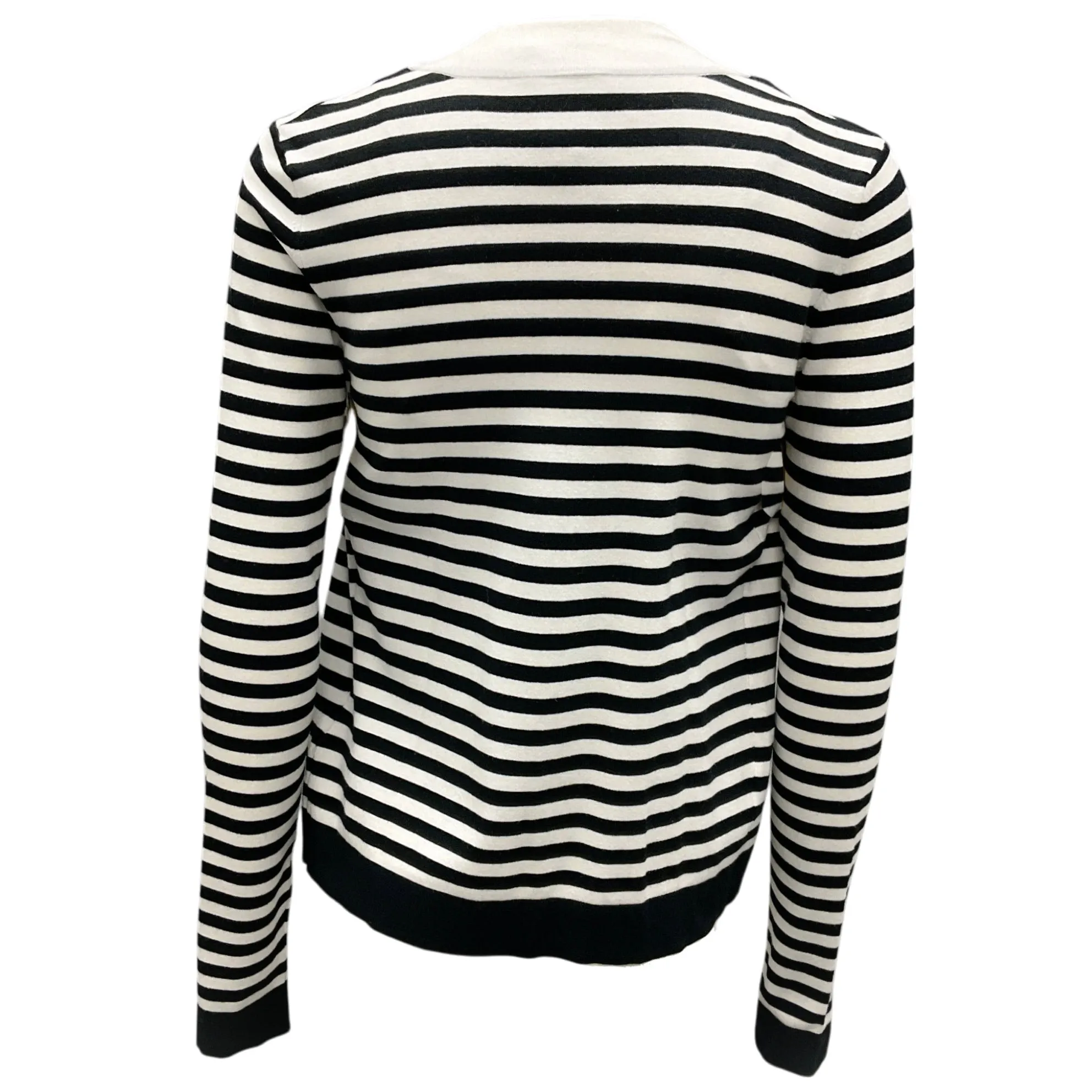 Chanel Ivory / Black 2005 Striped Lace Detail Two-Piece Top Set