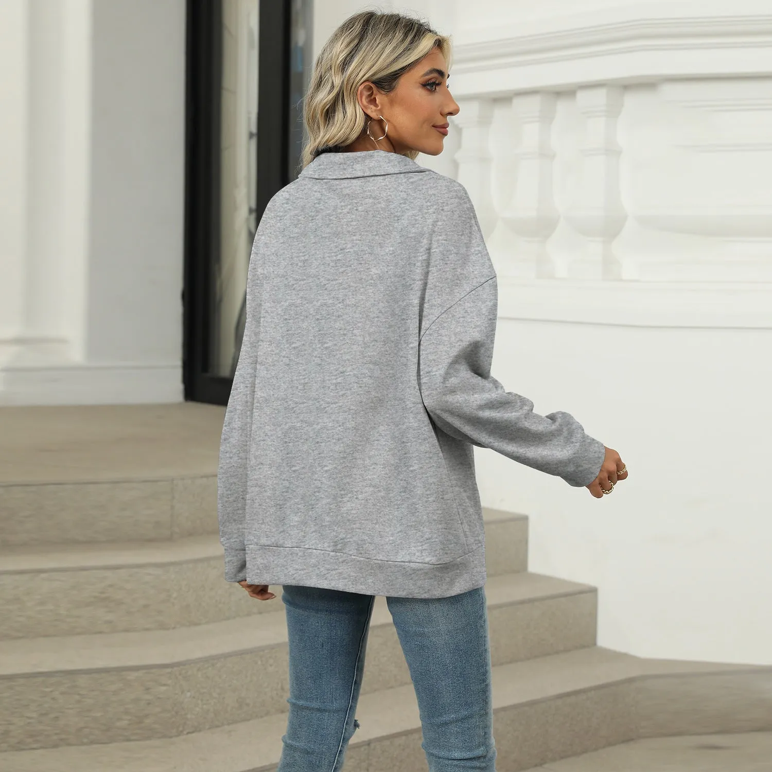 Chic and Comfortable V-neck Sweatshirt