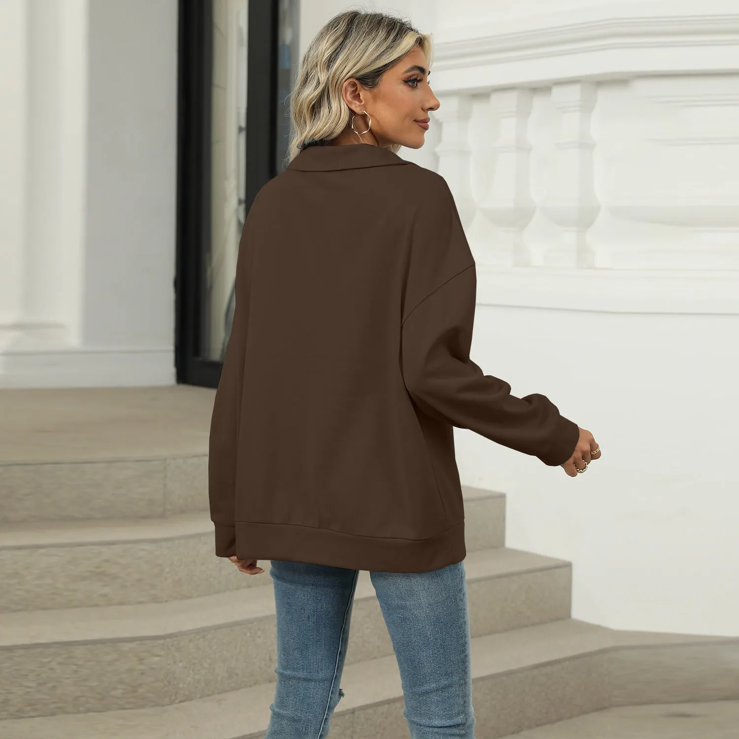 Chic and Comfortable V-neck Sweatshirt