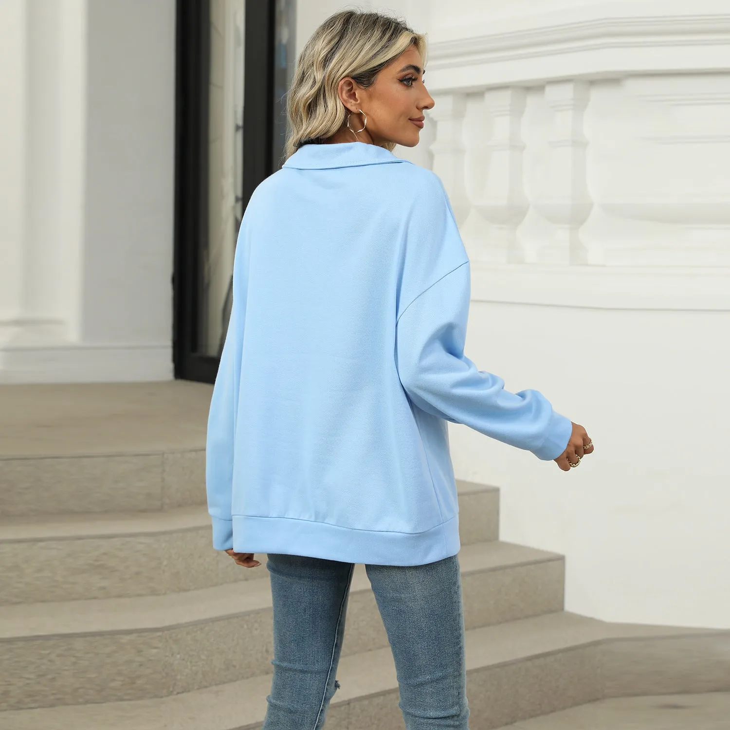 Chic and Comfortable V-neck Sweatshirt