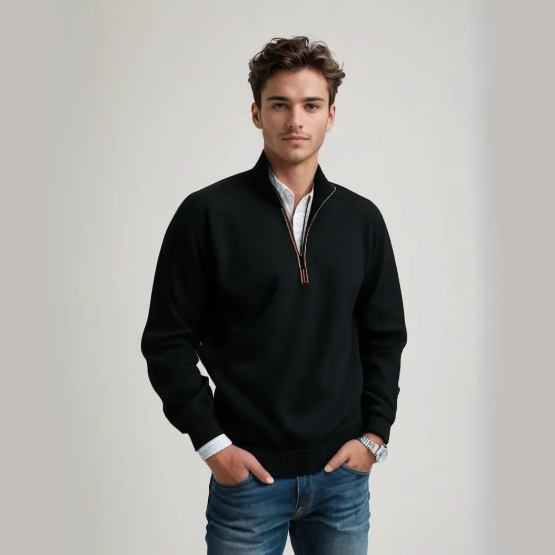 Comfortable men's sweater with zipper | Perfect for all seasons