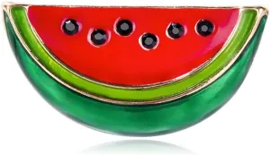 Cute Watermelon Geen Red Enamel Brooch Lapel Pins for Women Teen Girls Dainty Fruit Summer Pin Dress Suit Shirt Scarf Jackets Hat Bag Brooches Fashion Jewelry Birthday Gift Bff