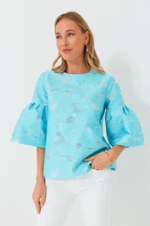 Cyan Fil Coupe Harper Bell Sleeve Blouse