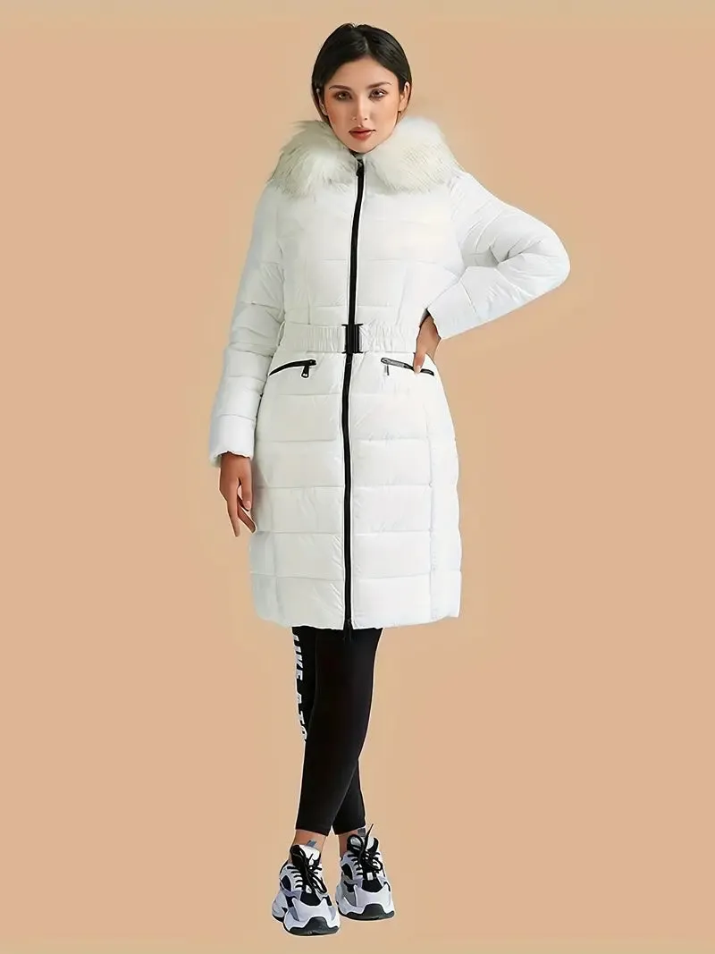 Dames Winter Parka - Warm, Dik, Met Pluizig Kunstbont