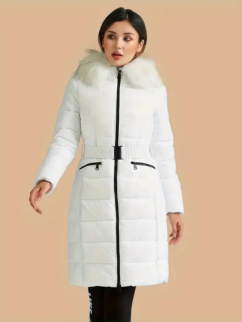 Dames Winter Parka - Warm, Dik, Met Pluizig Kunstbont