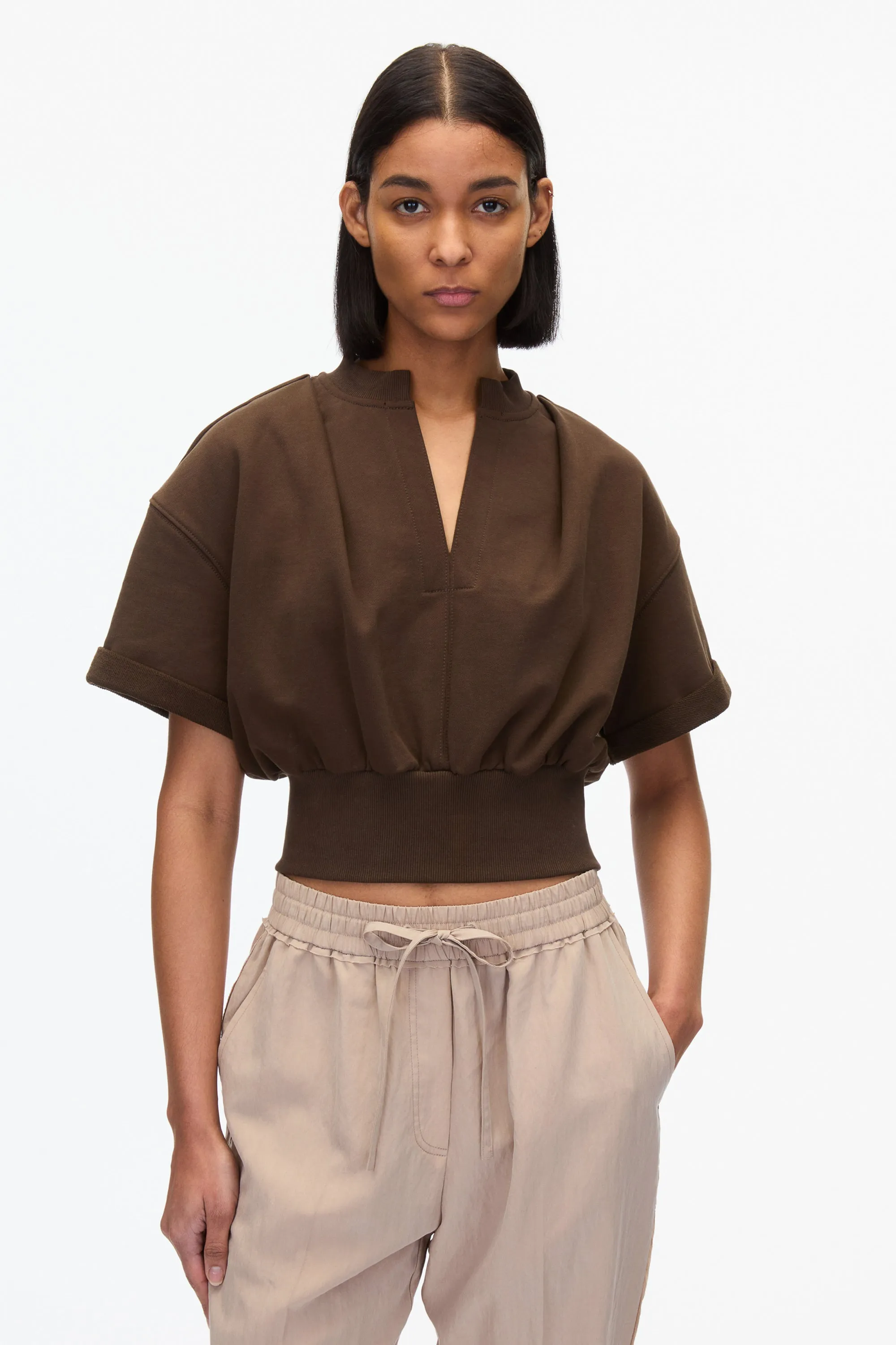 Dark Chocolate Cropped Sweatshirt