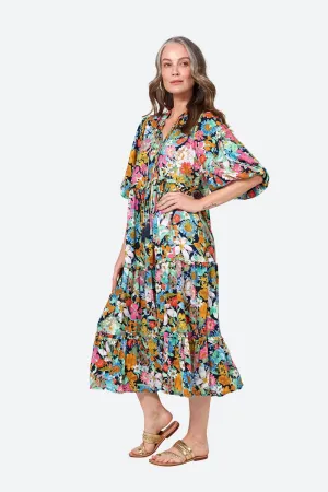 Eb & Ive - Esprit Tiered Dress - Navy Flourish