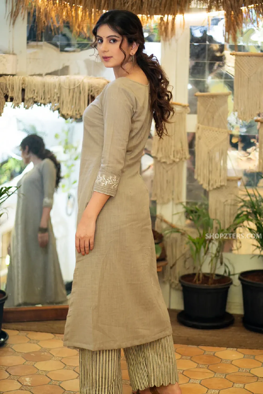 Elegant cotton embroidered kurta
