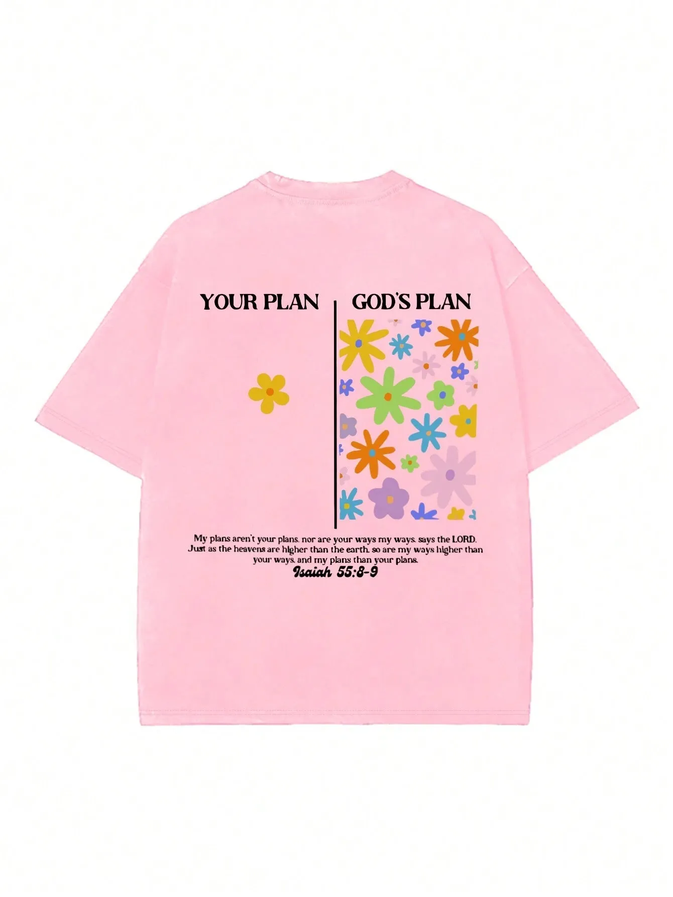 Ezwear Women'S Summer Loose Fit Casual T-Shirt with Slogan, Flower Print, round Neck and Dolman Sleeves