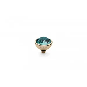 Gold 10mm Bottone Ring Top Light Turquoise | Qudo